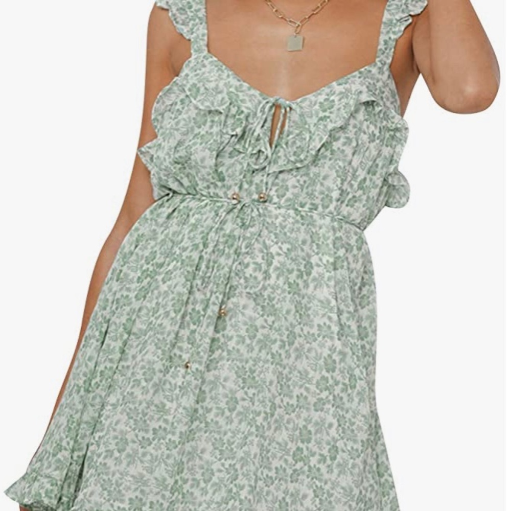 SIMPLEE RUFFLE MINI DRESS FLOUNCE HEM DRESS